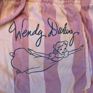 Disney Peter Pan Wendy Darling Pink Striped Button Pajama Set Size M